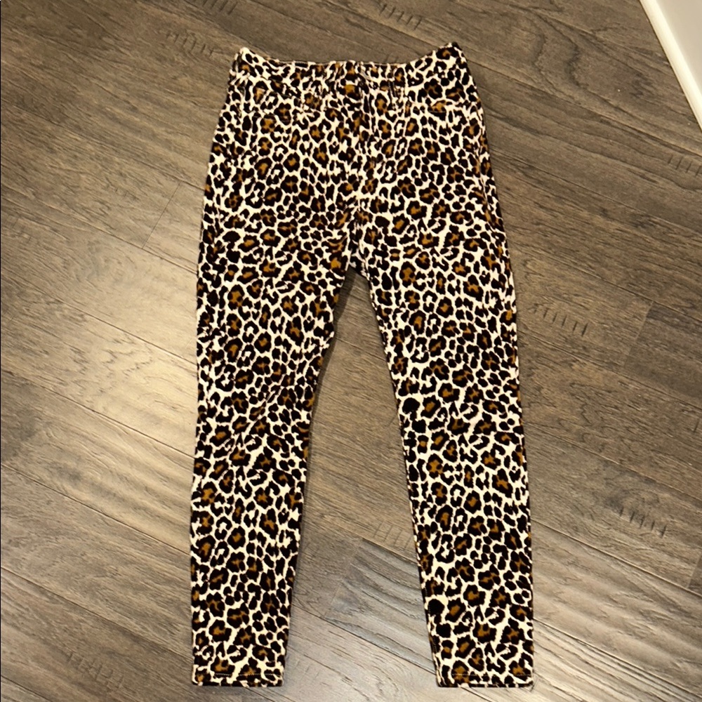 J. Crew 10” toothpick leopard corduroy pants, size 28.